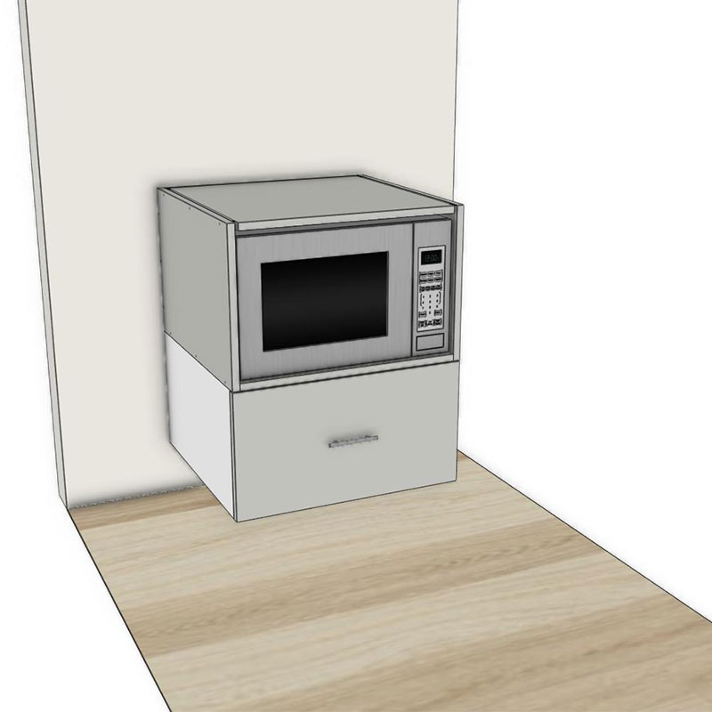 RCL Base 1 drawer kitchen cabinet with Microwave Box