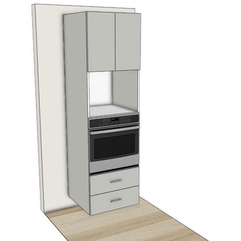 RCL Tall 2 Door Single Oven Microwave Tower 2300H